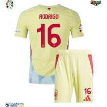 Otroški Nogometni dresi Španija Rodri Hernandez #16 Gostujoči EP 2024 Kratek Rokav (+ Kratke hlače)